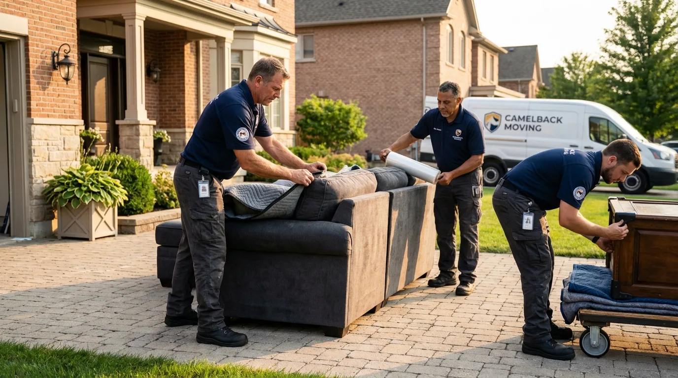 Large estate moving crew wrapping furniture in West Richland, WA