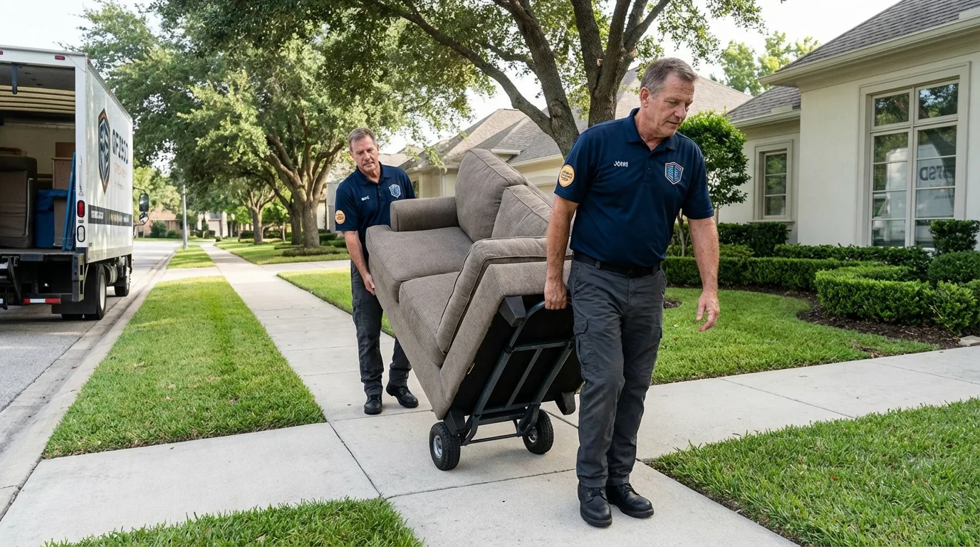 Local residential moving crew loading furniture in West Richland, WA